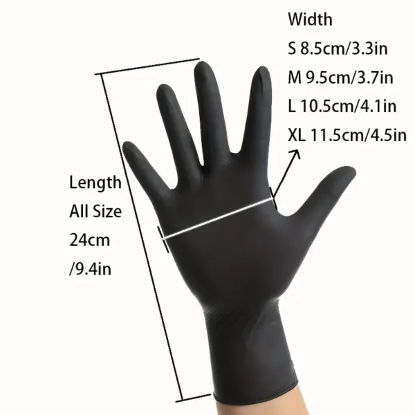 Black Disposable Nitrile Gloves - Image 2